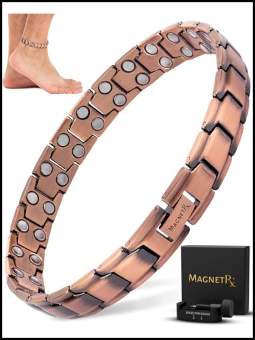 Ultra Strength Magnetic Copper Anklet - Healing Bracelet for Women - 48